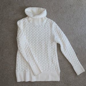J. Crew White Cable-knit Sweater